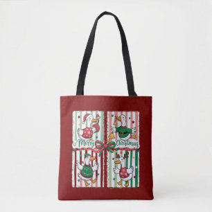 Weihnachtsgans Lustiges Feiertags Tier Rentier Ent Tasche
