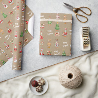 Weihnachtsgans Merry Goosman Geschenkpapier
