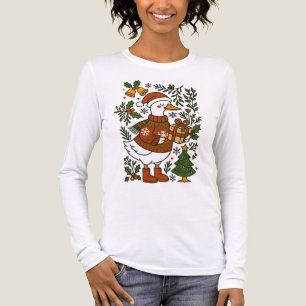 Weihnachtsgans Niedlich Winter Floral Tri-Blend Shirt