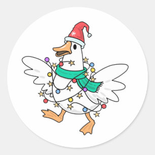 Weihnachtsgans Runder Aufkleber
