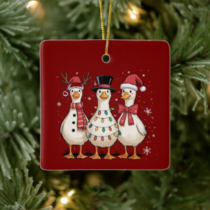 Weihnachtsgans Santa Dumm Cute Schneemann Xmas Keramikornament