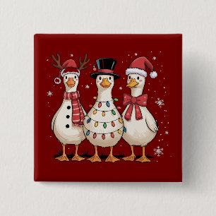 Weihnachtsgans Santa Dumm Süß Schneemann Xmas Button