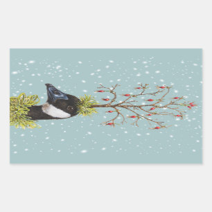 Weihnachtsgänseaufkleber Rechteckiger Aufkleber