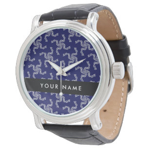 Weihnachtsgarland, Blau, Ihr Name, Personalisieren Armbanduhr