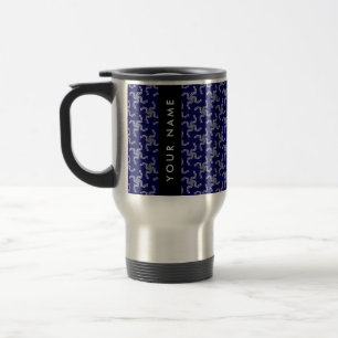 Weihnachtsgarland, Blau, Ihr Name, Personalisieren Reisebecher