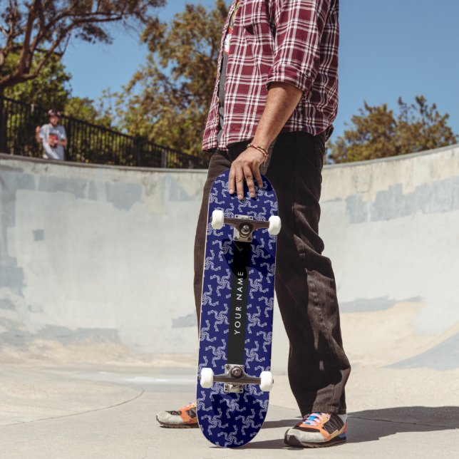 Weihnachtsgarland, Blau, Ihr Name, Personalisieren Skateboard (Außenbereich 2)