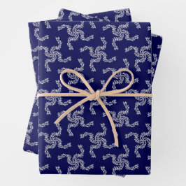 Weihnachtsgarland Blau, Weihnachtsdekoration, Weih Geschenkpapier Set