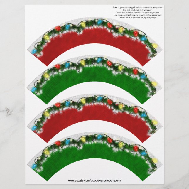 Weihnachtsgarland Cupcake Cosie - RED und GREEN (Vorderseite)