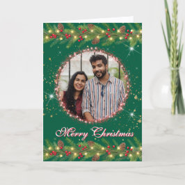 Weihnachtsgarland-Foto Feiertagskarte