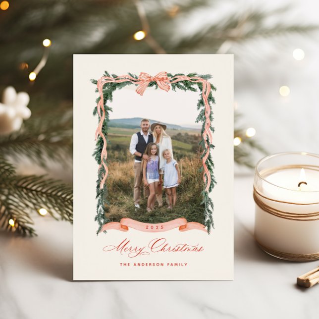 Weihnachtsgarland-Foto Feiertagskarte (Von Creator hochgeladen)