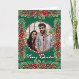 Weihnachtsgarland-Foto Feiertagskarte