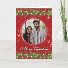 Weihnachtsgarland-Foto Feiertagskarte