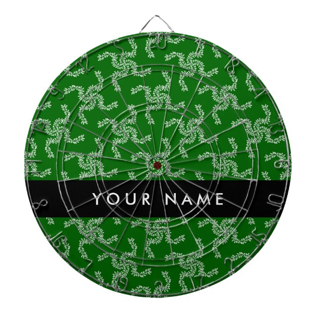 Weihnachtsgarland, Grün, Ihr Name, Personalisieren Dartscheibe (vorne)