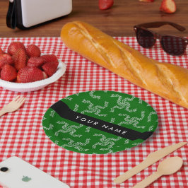 Weihnachtsgarland, Grün, Ihr Name, Personalisieren Pappteller
