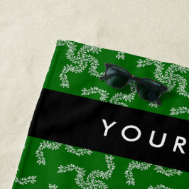 Weihnachtsgarland, Grün, Ihr Name, Personalisieren Strandtuch