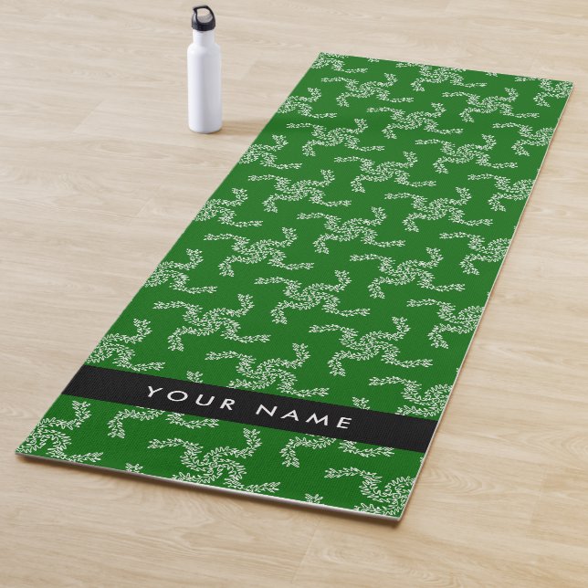 Weihnachtsgarland, Grün, Ihr Name, Personalisieren Yogamatte (Beispiel)