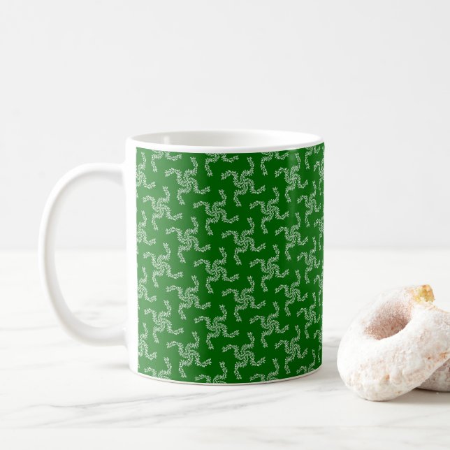 Weihnachtsgarland Grün, Weihnachtsdekoration Kaffeetasse (Mit Donut)