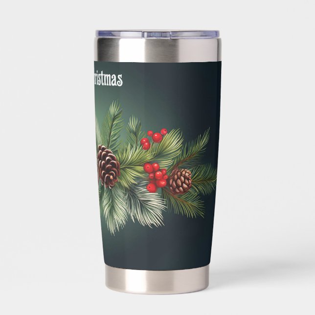 Weihnachtsgarland individuell anpassbar thermobecher (Rückseite)