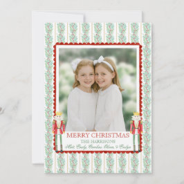 Weihnachtsgarland Nutcracker Ein Foto Feiertagskarte
