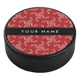 Weihnachtsgarland, Rot, Ihr Name, Personalisieren Eishockey Puck