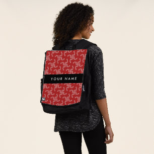 Weihnachtsgarland, Rot, Ihr Name, Personalisieren Rucksack