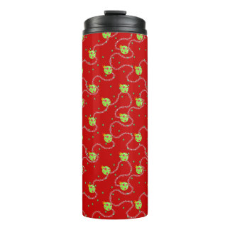 Weihnachtsgarland und Ornament_rot Thermosbecher