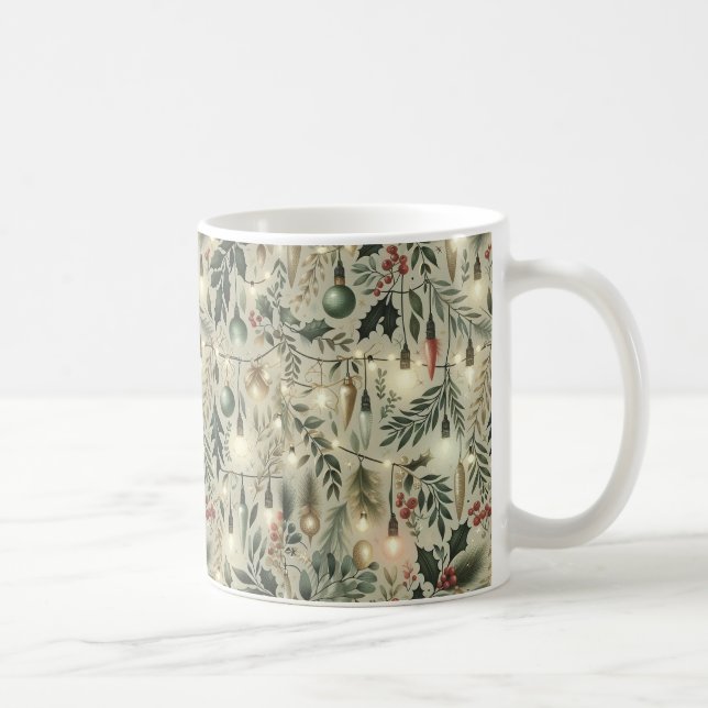 Weihnachtsgarten und Lichter-Tasse Kaffeetasse (Rechts)
