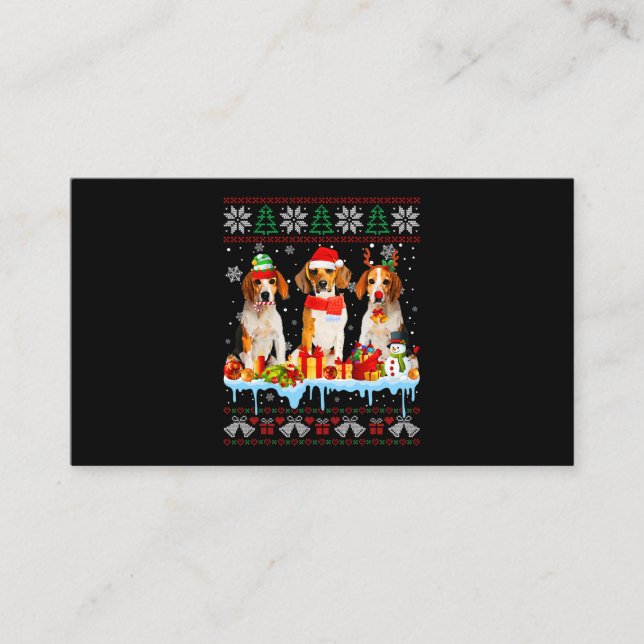 Weihnachtsgebäck Beagle Hund Weihnachten Kostüm 7 Visitenkarte (Vorderseite)
