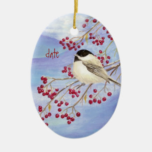 Weihnachtsgebäck Bird & Berries Keramik Ornament