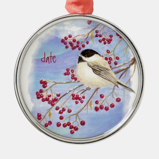 Weihnachtsgebäck Bird & Berries Ornament Aus Metall (Vorne)