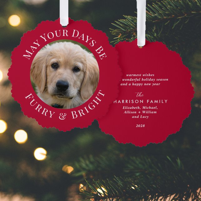 Weihnachtsgebäck Brillantes Foto Roter Urlaub Ornament Karte (Share the love and warmth of the holiday season with a photo paper ornament card)