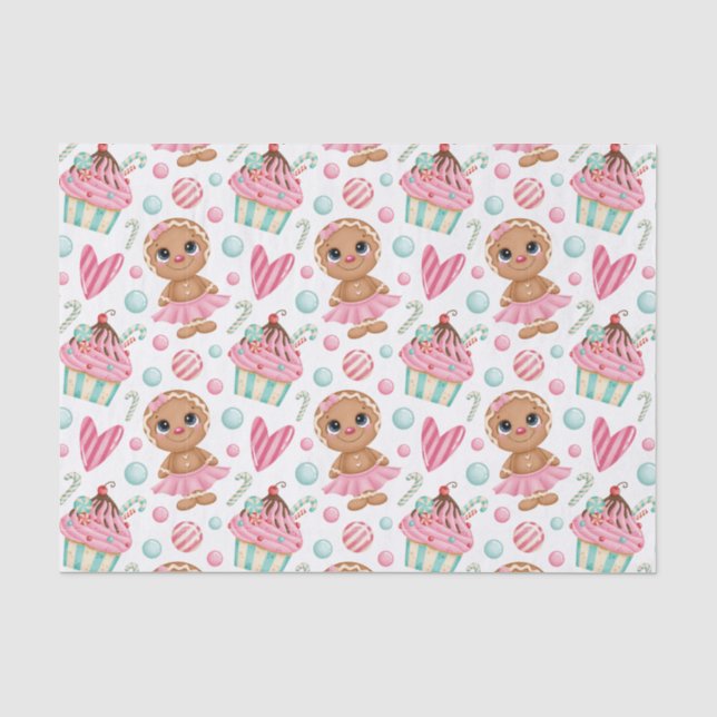 Weihnachtsgebäck Cookie Girl Candy & Cupcakes Seidenpapier (Vorderseite)