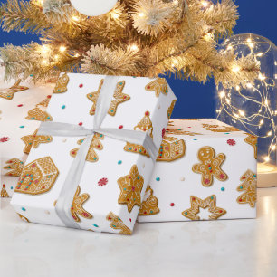 Weihnachtsgebäck Cookies Modernes Muster Geschenkpapier