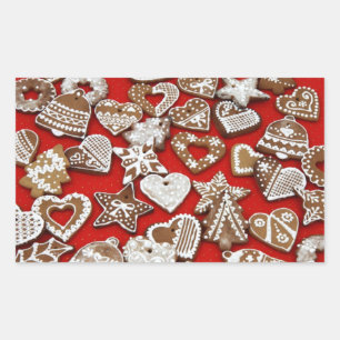 Weihnachtsgebäck Cookies Rechteckige Aufkleber