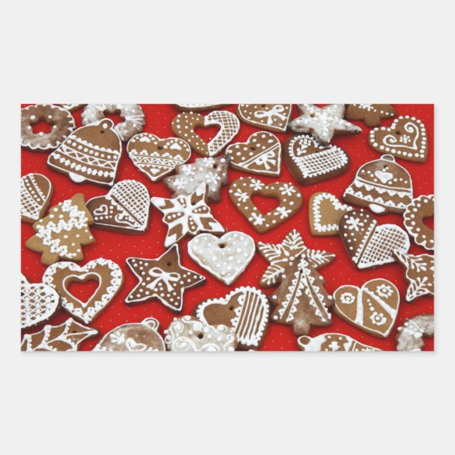 Weihnachtsgebäck Cookies Rechteckige Aufkleber (Vorderseite)
