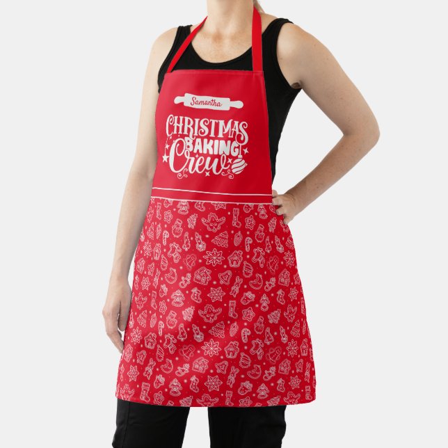 Weihnachtsgebäck Crew Kekse Roter Feiertag Muster Schürze (InSitu)