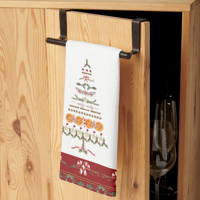 Weihnachtsgebäck Erinnerungen Wassail Candy Cane T Geschirrtuch (Drittel gefaltet)