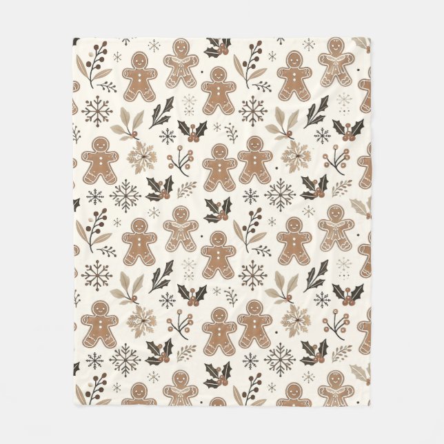 Weihnachtsgebäck Fleecedecke (Vorderseite)