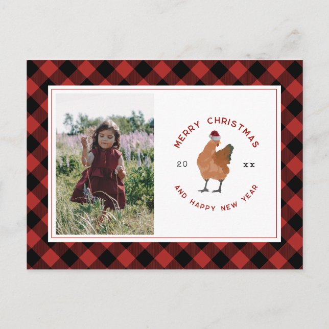 Weihnachtsgebäck Foto Buffalo Kariert Feiertagspostkarte (Vorderseite)