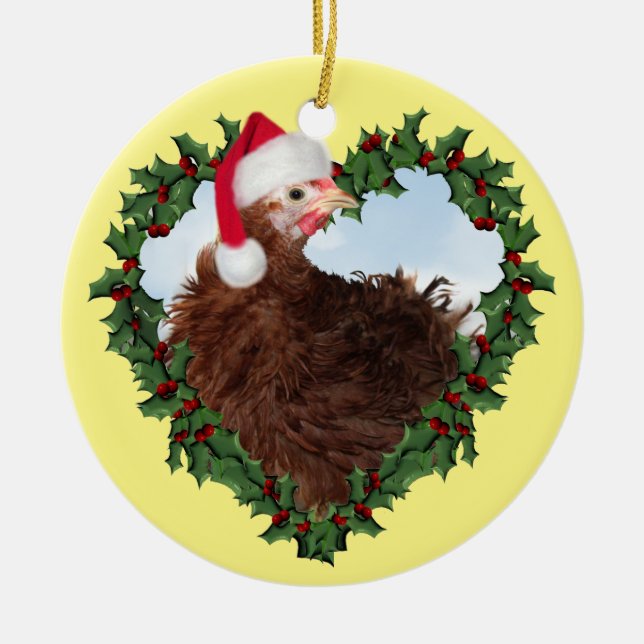 Weihnachtsgebäck * Frizzle Chicken Keramik Orname Keramik Ornament (Vorne)