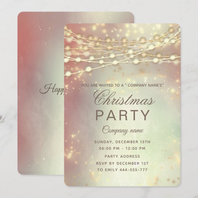 Weihnachtsgebäck für goldenes Party Einladung (Vorne/Hinten)
