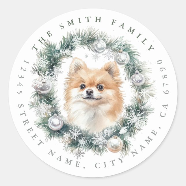 Weihnachtsgebäck für Spitz Runder Aufkleber (Vorderseite)