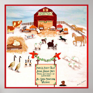 Weihnachtsgebäck für Tiere Bauernhofshunde Poster