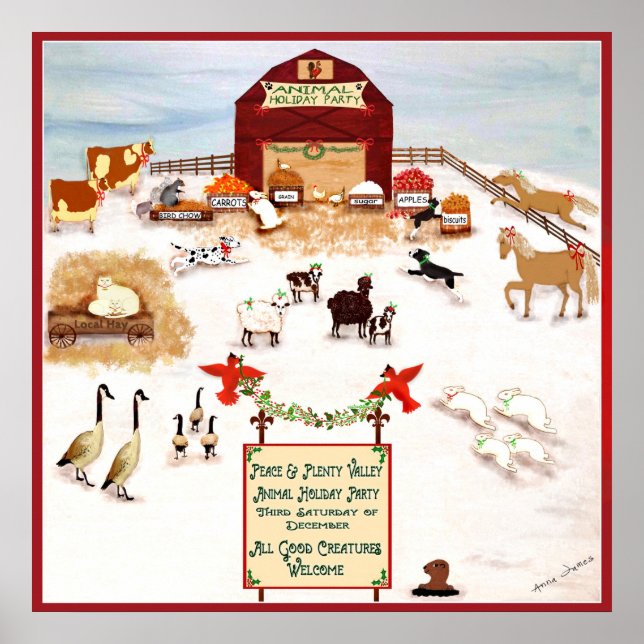 Weihnachtsgebäck für Tiere Bauernhofshunde Poster (Vorne)