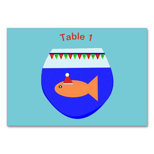 Weihnachtsgebäck Goldfish Custom Tablecard Tischnummer (Vorderseite)