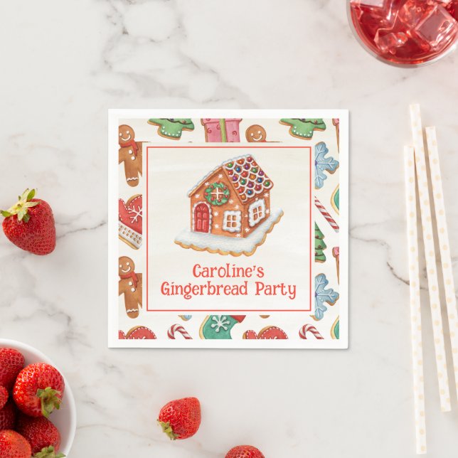 Weihnachtsgebäck im Wasserfarben Häusliche Cookies Serviette (Beispiel)