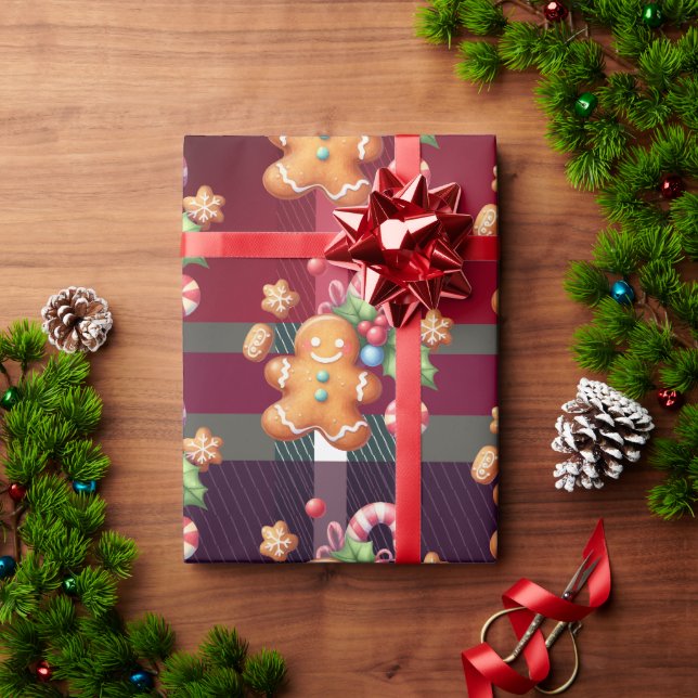 Weihnachtsgebäck Karierte Weihnachtspastel Geschenkpapier (Feiertagsgeschenk)