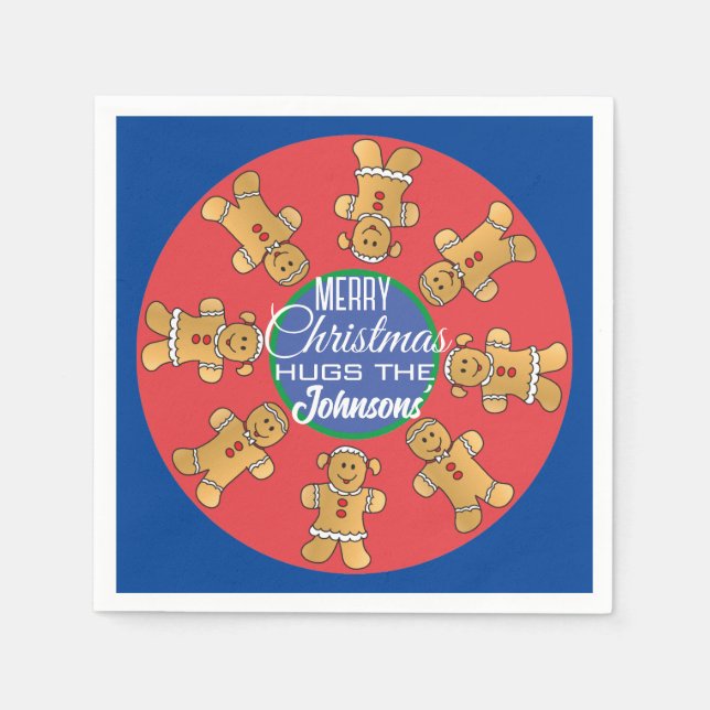 Weihnachtsgebäck Kekse Blau Serviette (Vorderseite)