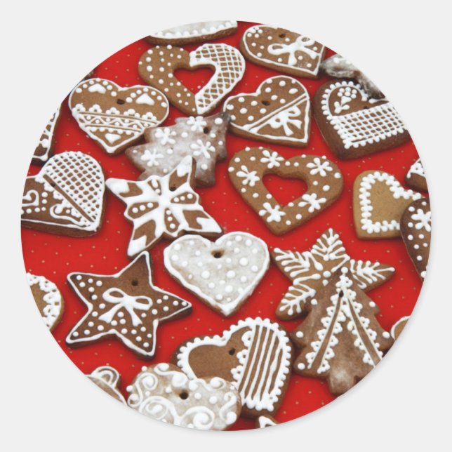 Weihnachtsgebäck Kekse Rundsticker Runder Aufkleber (Vorderseite)