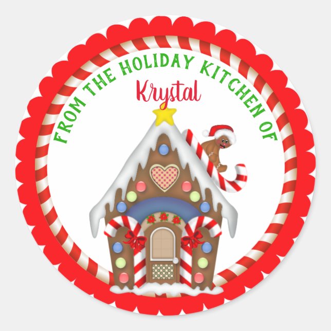 Weihnachtsgebäck Kochen Runder Aufkleber (Vorderseite)